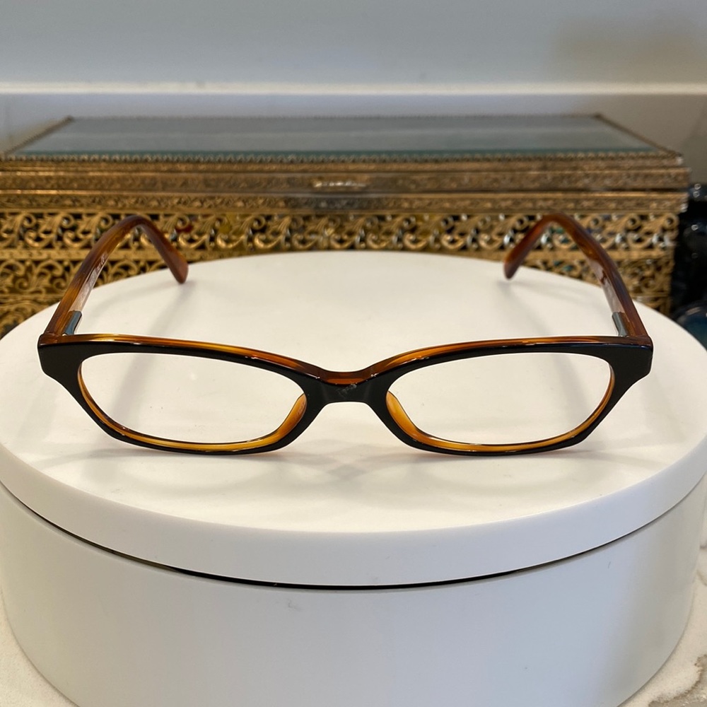 Brooks Brothers *Rx* black w brown/amber tortoiseshell arms & interior Italy EUC